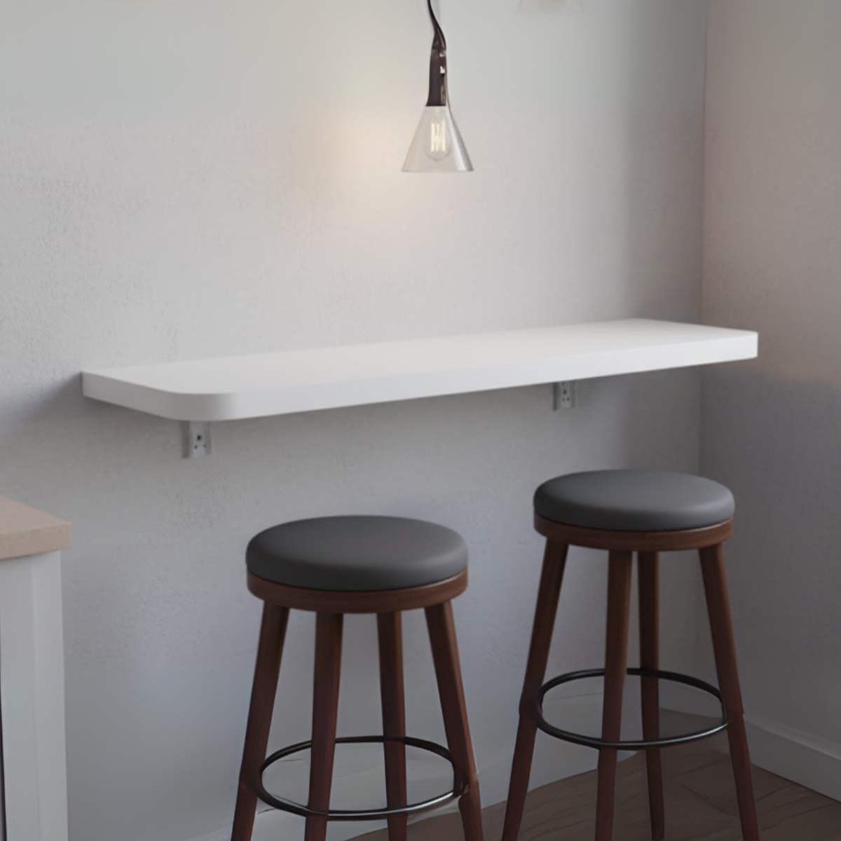 Mesa Dobrável em MDF Com bordas  - 85X35cm com parafusos e buchas e manual de instalação